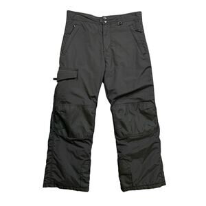 Slalom Snowboard Pants Kids Youth L Large Black Fleece Lined Cargo Waterproof